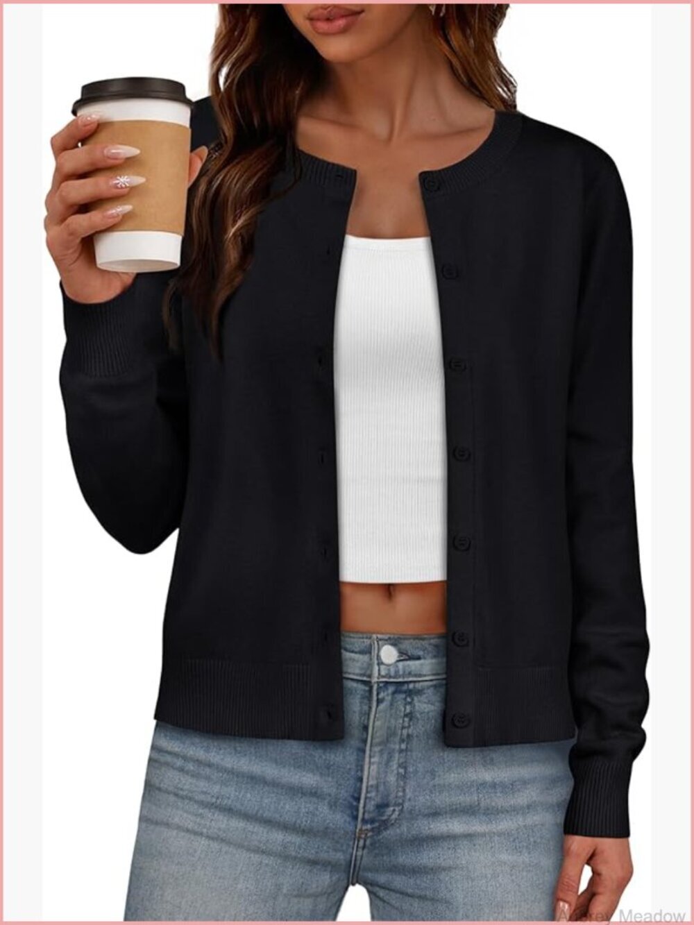 Long Sleeve Button Down Lightweight Knit Cardigan Sweater - Spring Trendy Top